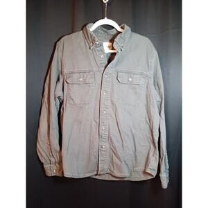 Lucky Brand Button Down Shirt Jacket Raven Gray Men’s Size Large 100% Cotton